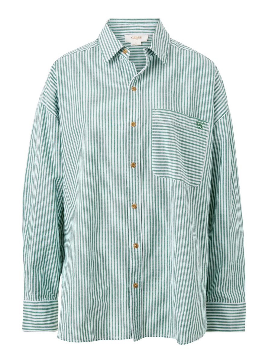 Oversized Shirt | Green Stripe