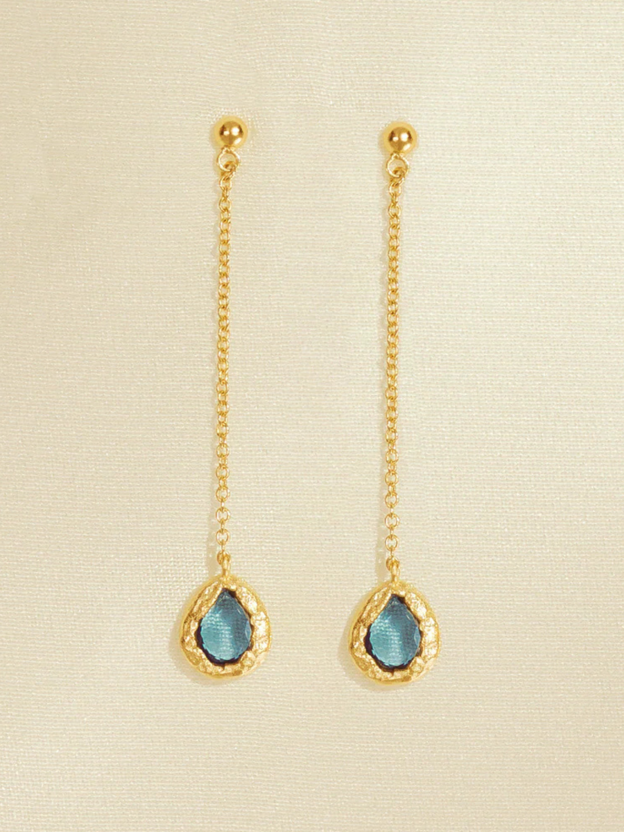 Lysia Blue Long Earrings