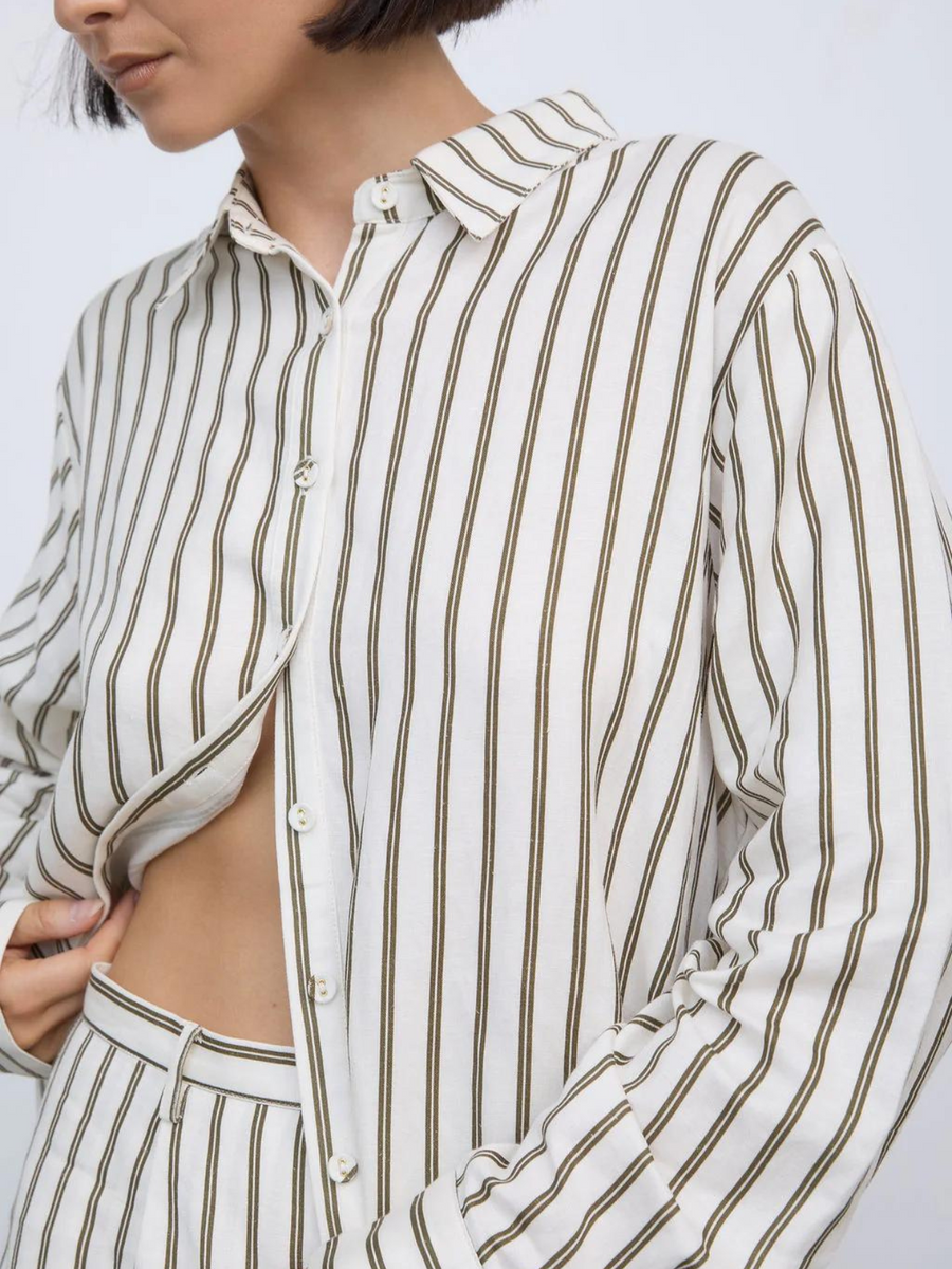 Isabel Stripe Linen Blend Shirt