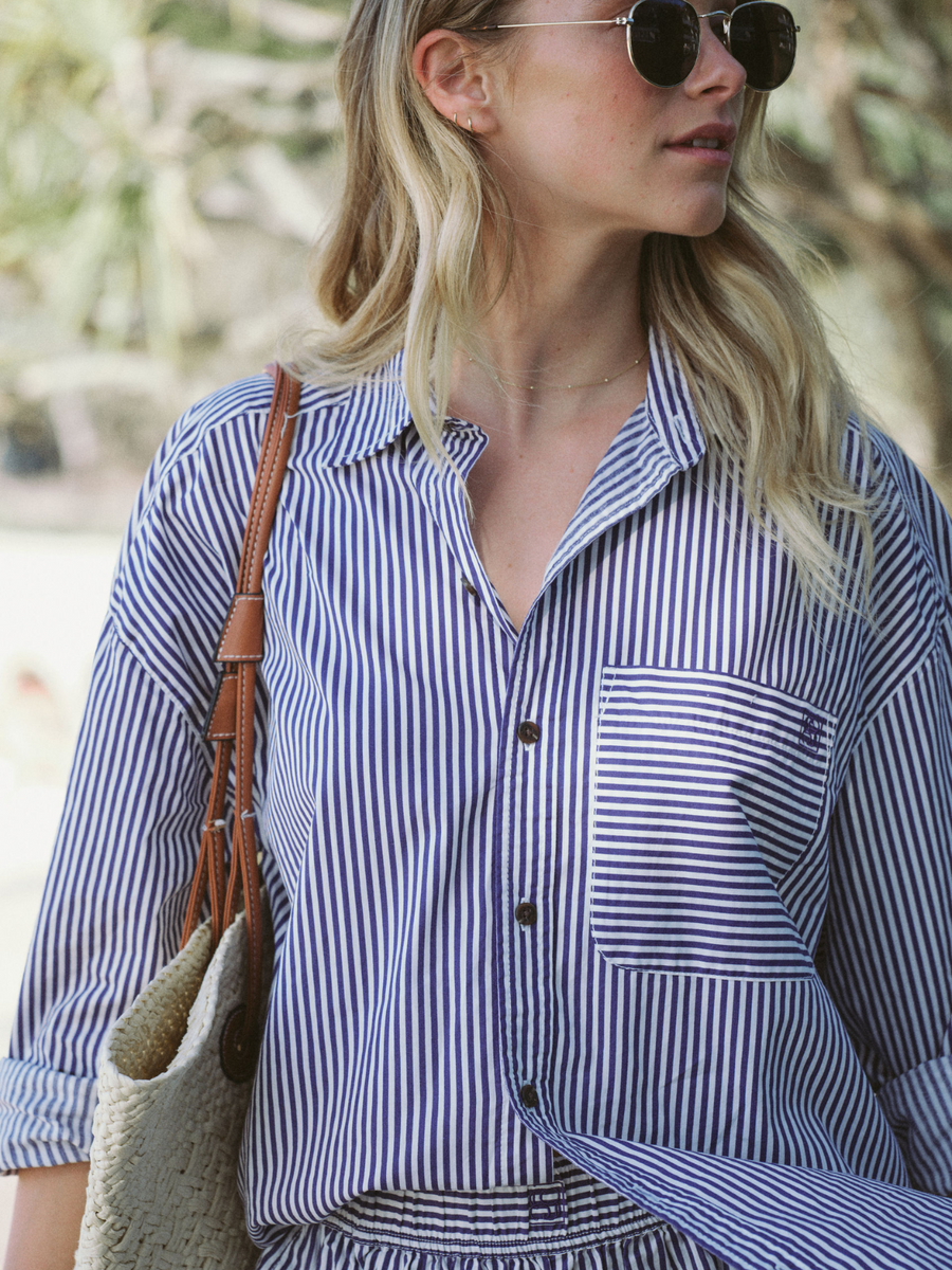 Oversized Shirt | Blue Stripe