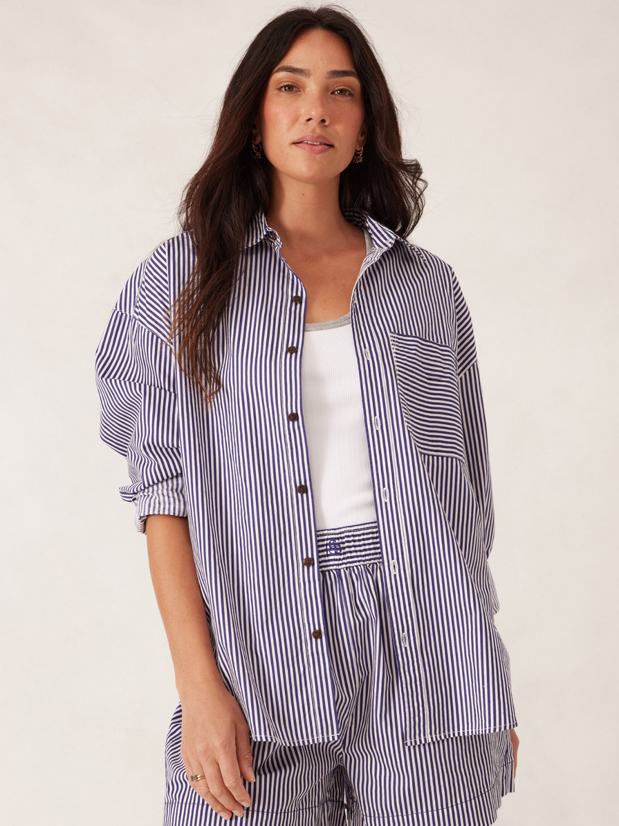 Oversized Shirt | Blue Stripe