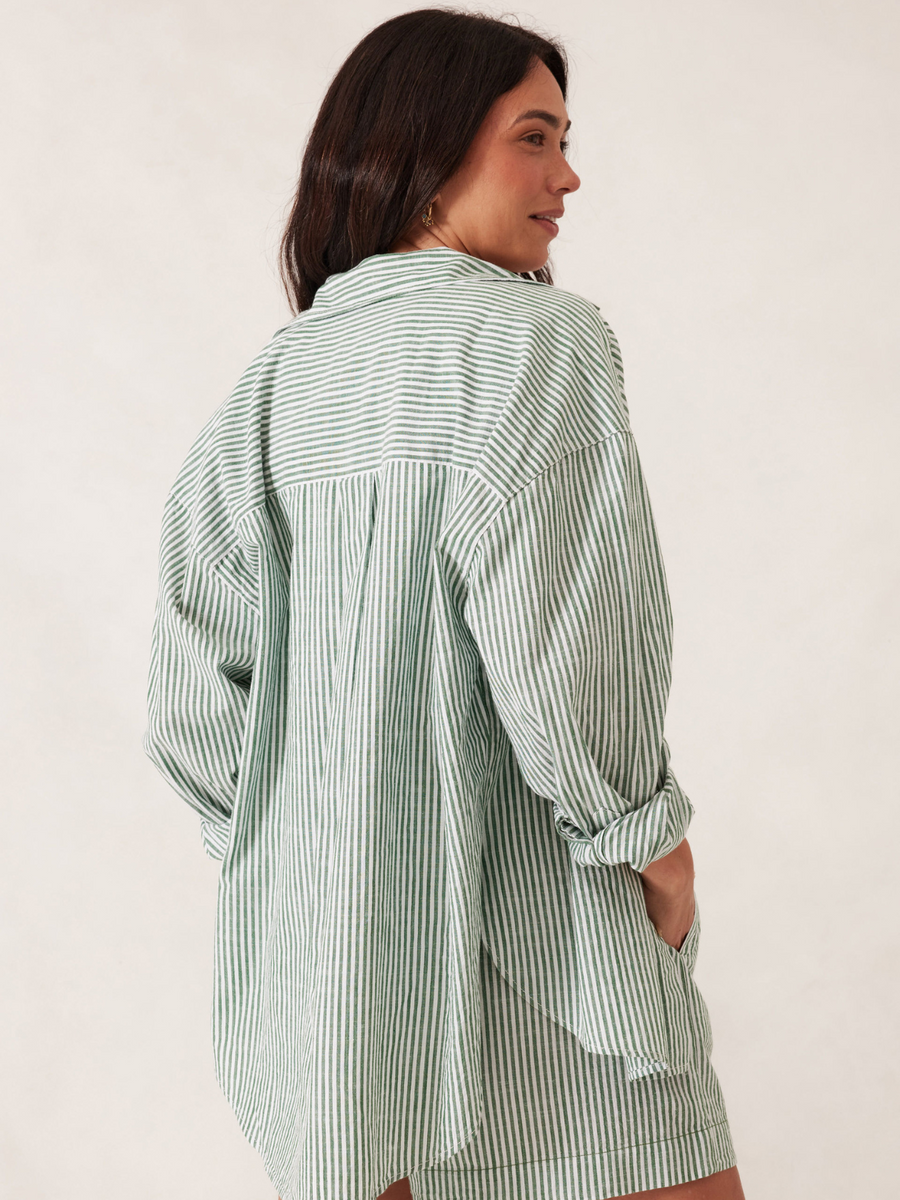 Oversized Shirt | Green Stripe