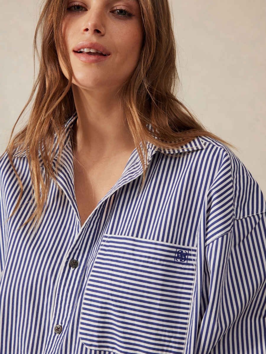 Oversized Shirt | Blue Stripe