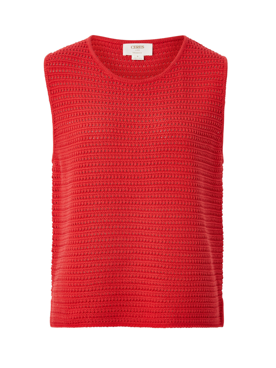 Mesh Knit Tank | Heritage Red