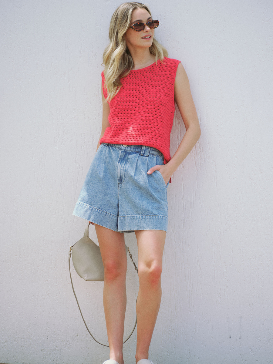 Mesh Knit Tank | Heritage Red