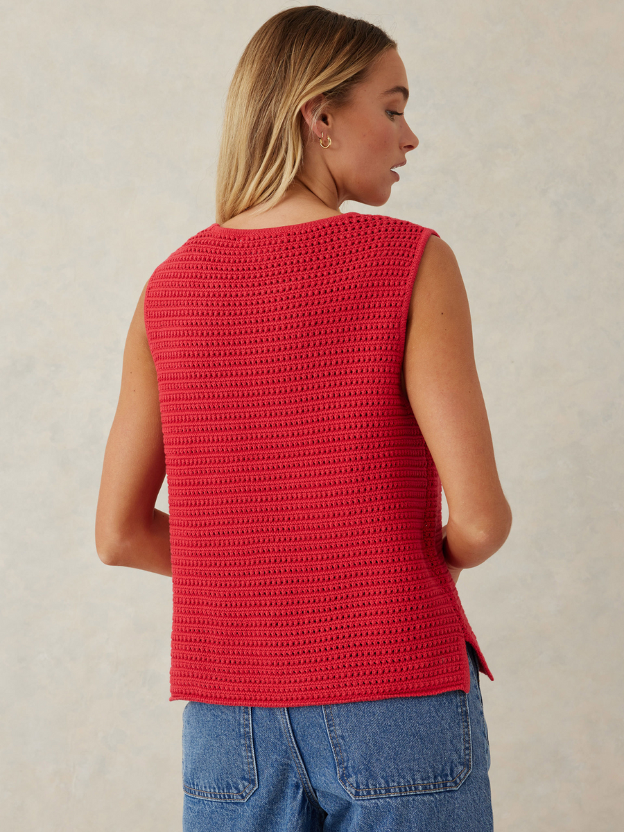 Mesh Knit Tank | Heritage Red