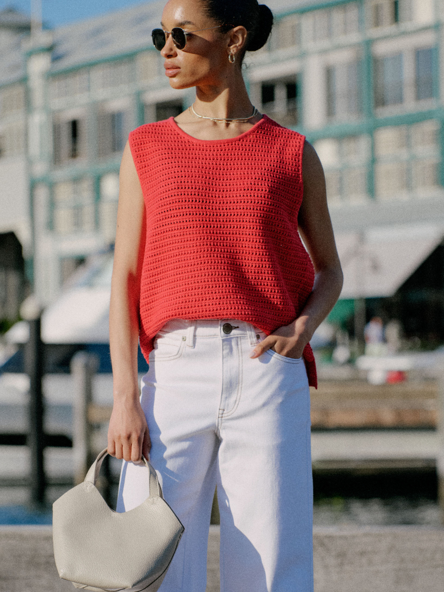 Mesh Knit Tank | Heritage Red