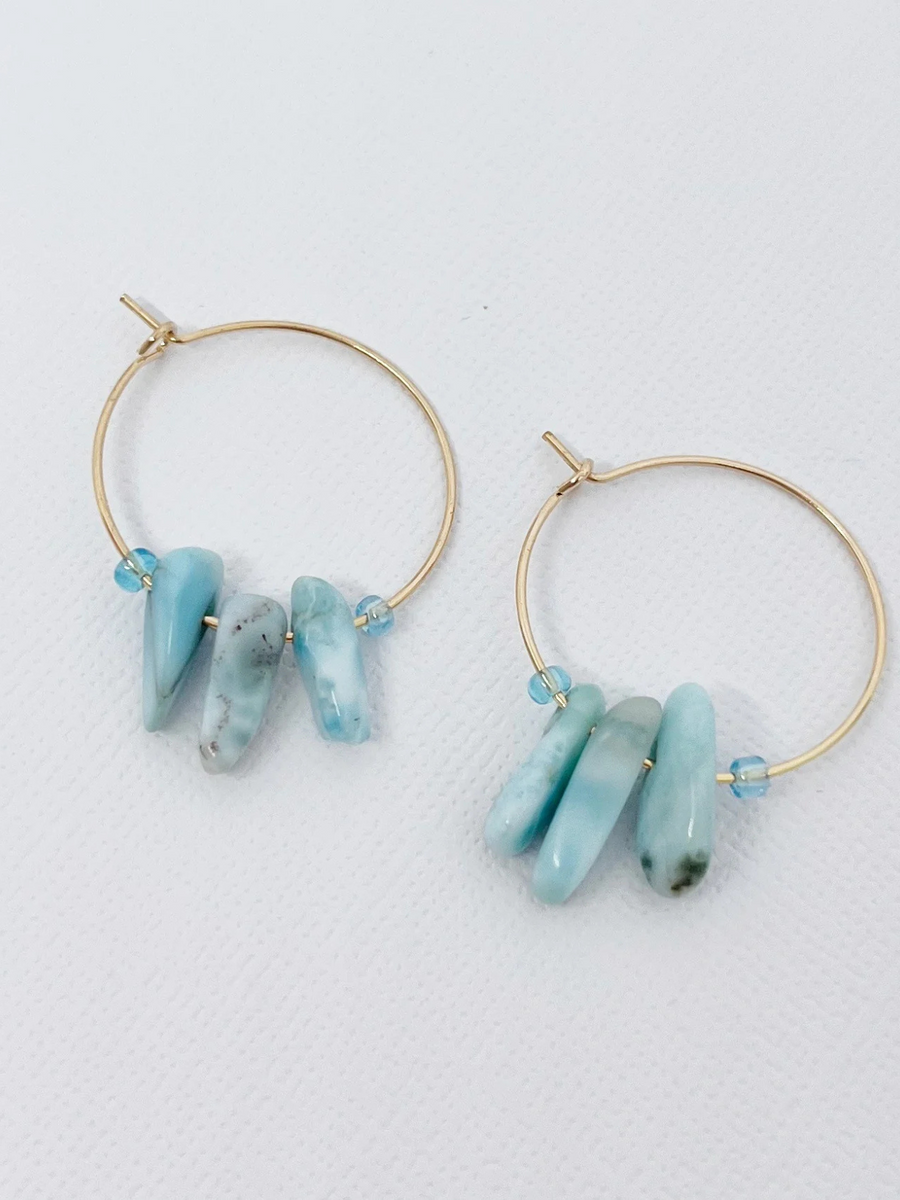 Larimar Hoop Earrings