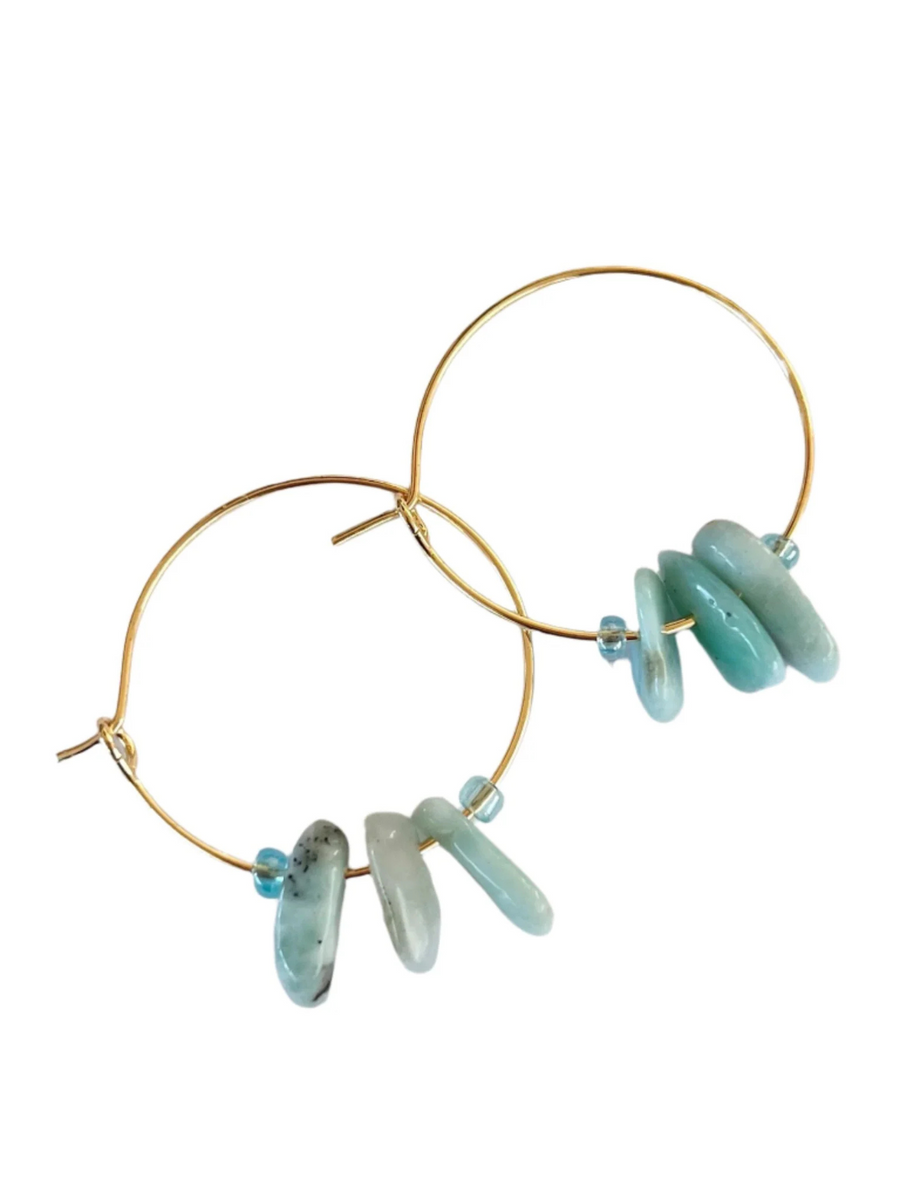 Larimar Hoop Earrings