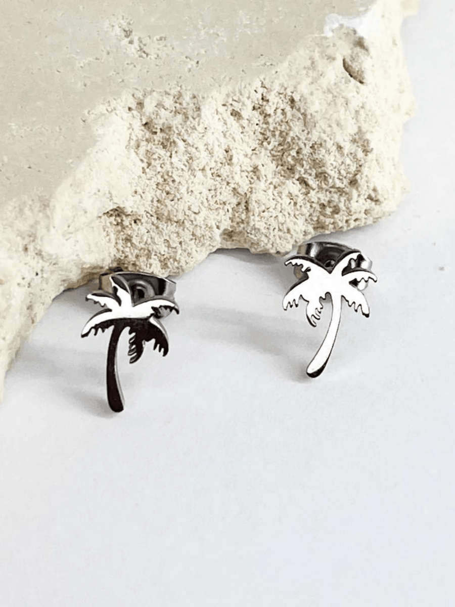 Palm Tree Stud Earrings - Saint Harlowe