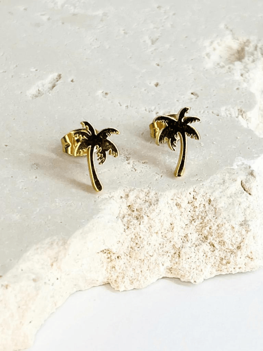 Palm Tree Stud Earrings - Saint Harlowe